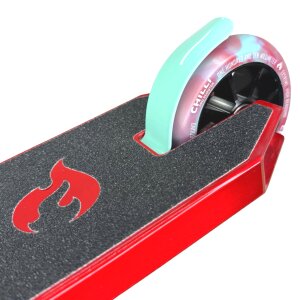 Chilli Pro Jumpstart M Stunt-Scooter H=81cm transparent Rot / Türkis