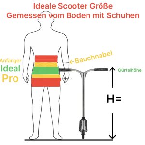 Chilli Pro Jumpstart M Stunt-Scooter H=81cm transparent Rot / Türkis