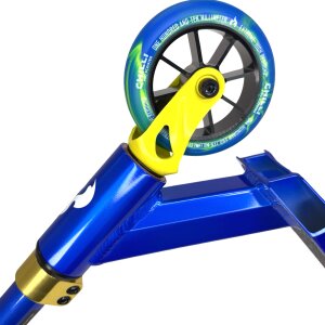 Chilli Pro Jumpstart S Stunt-Scooter H=71cm transparent Blau / Gelb