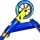 Chilli Pro Jumpstart S Stunt-Scooter H=71cm transparent Blau / Gelb