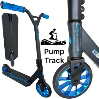 Chilli Pro Wave Track Pumptrack Stunt-Scooter S H=71cm 150mm Rollen  Schwarz / Blau