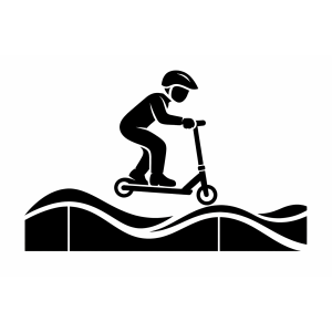 Chilli Pro Wave Track Pumptrack Stunt-Scooter S H=71cm 150mm Rollen  Schwarz / Blau