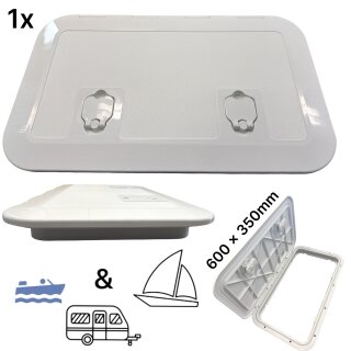 Osculati Bündige Inspektionsluke Marine Boot Schiff Camping 600x350mm weiß RAL 9001