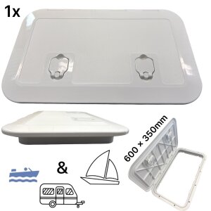 Osculati Bündige Inspektionsluke Marine Boot Schiff Camping 600x350mm weiß RAL 9001