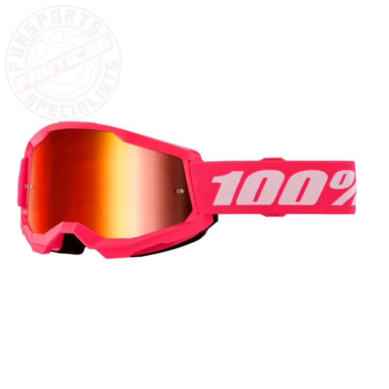 100% Strata V2 goggle Motocross Brille Pink Verspiegelt