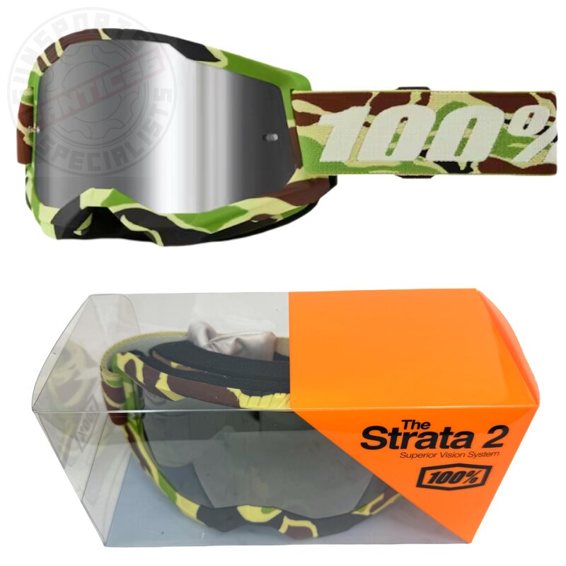 100% Strata V2 goggle Motocross Brille Camo Verspiegelt