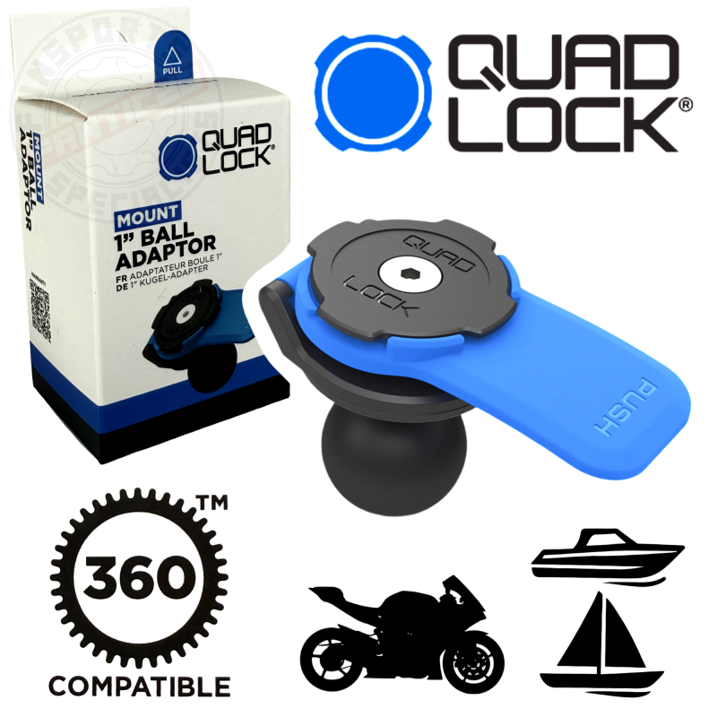QUAD LOCK 360 1" Ball Adaptor Mount V2 Kugelkopf Adapter Bware