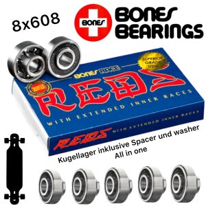 Bones REDS RACE Bearings Kugellager Longboard /...