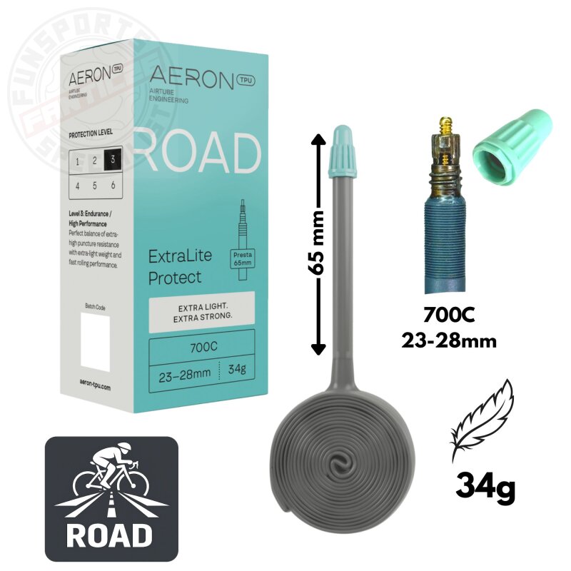 AERON TPU Schlauch 28" Road ExtraLite Protect 700C 622x23-28C SV 65 mm