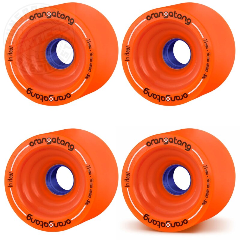 Orangatang In Heat Longboard Rollen 75mm 80a (4erSet) Orange