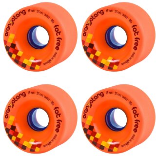 Orangatang Fat Free Longboard Rollen 65mm 80a (4erSet) Orange