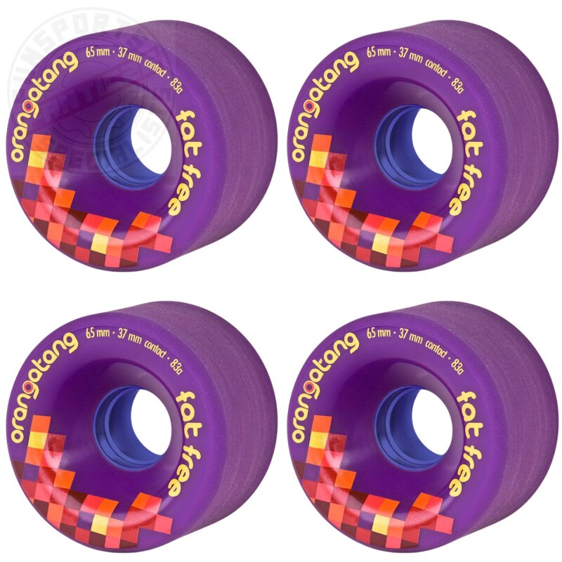 Orangatang Fat Free Longboard Rollen 65mm 83a (4erSet) Lila