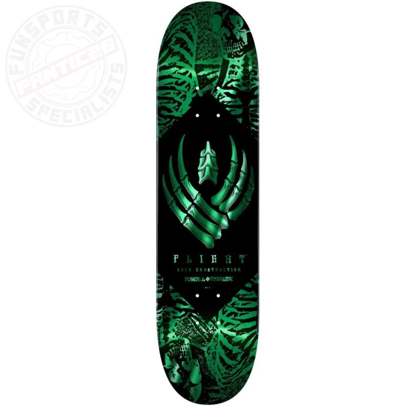 Powell-Peralta Skateboard Deck Flight Pro Shape 244 K26 Skeleton Grün 8,5''