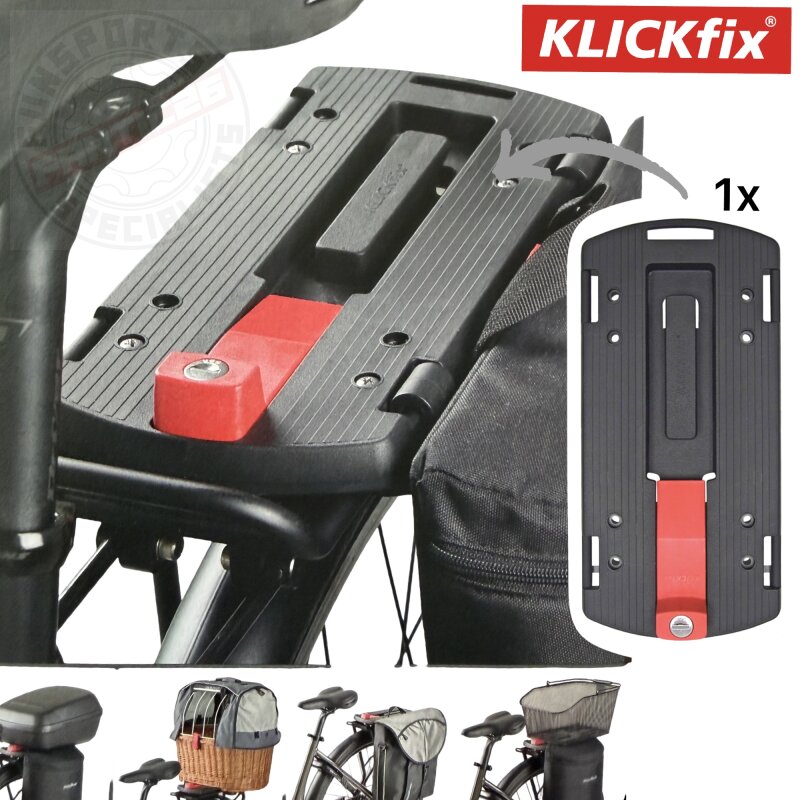 KLICKfix Fahrrad GTA Adapter Gepäckträger für Taschen Körbe Boxen abschliessbar