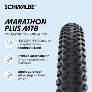 2x Schwalbe Marathon Plus MTB Ebike 27,5x2,25" 57-584  Reifen + SCV19 + F26 Reifenheber