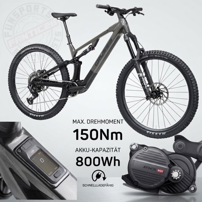 Crussis 11.11 MTB Alu Avinox M2S 150Nm Ebike 800Wh Fox 36 Sram L