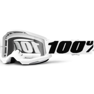 100% Strata V2 goggle Motocross Brille Weiss (Clear)