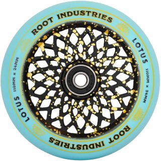 Root Industries Lotus Stunt-Scooter Rolle 110mm Gold Splatter/PU Blau