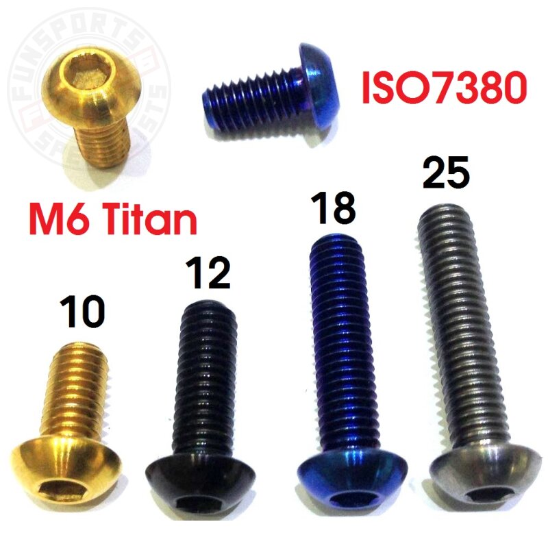 Titan M6x18 Linsenkopfschraube iso 7380 Gold