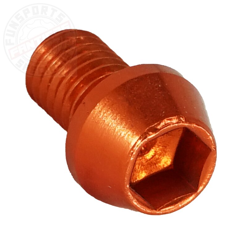Aluschraube M5x10 konisch 4mm Innensechskant orange