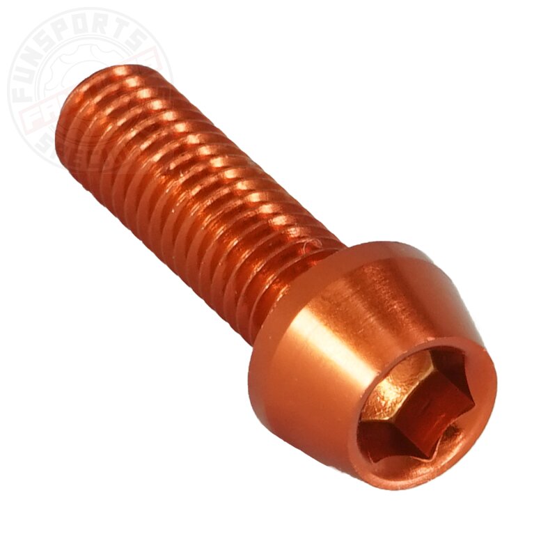 Aluschraube M5x20 konisch 4mm Innensechskant orange