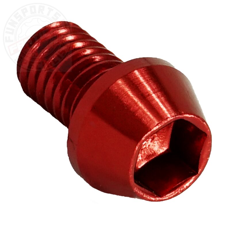 Aluschraube M5x12 konisch 4mm Innensechskant rot