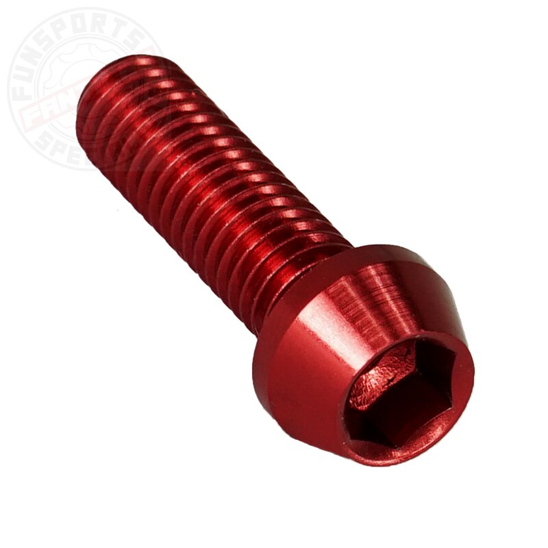 Aluschraube M5x20 konisch 4mm Innensechskant rot