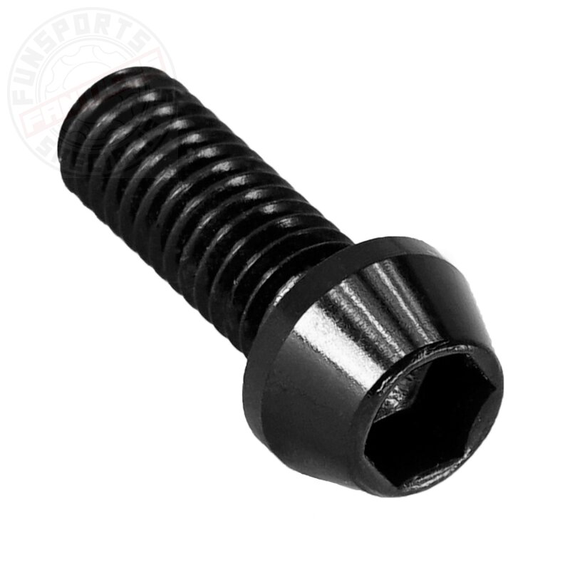 Aluschraube M5x18 konisch 4mm Innensechskant schwarz