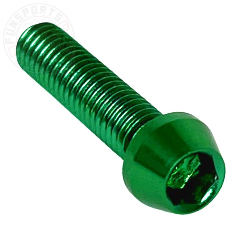 Aluschraube M6x25 konisch 5mm Innensechskant grün
