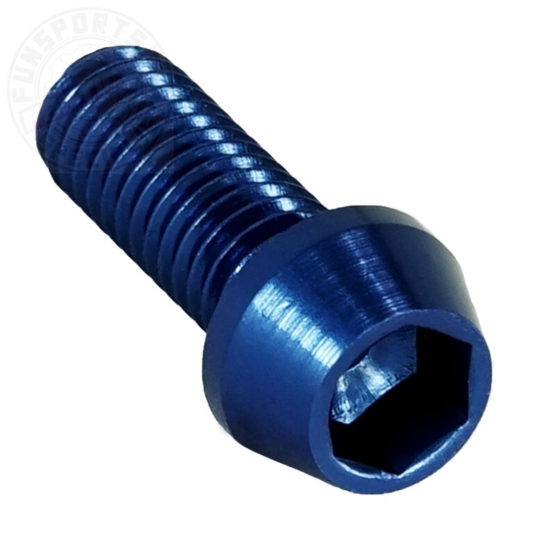 Aluschraube M5x16 konisch 4mm Innensechskant blau