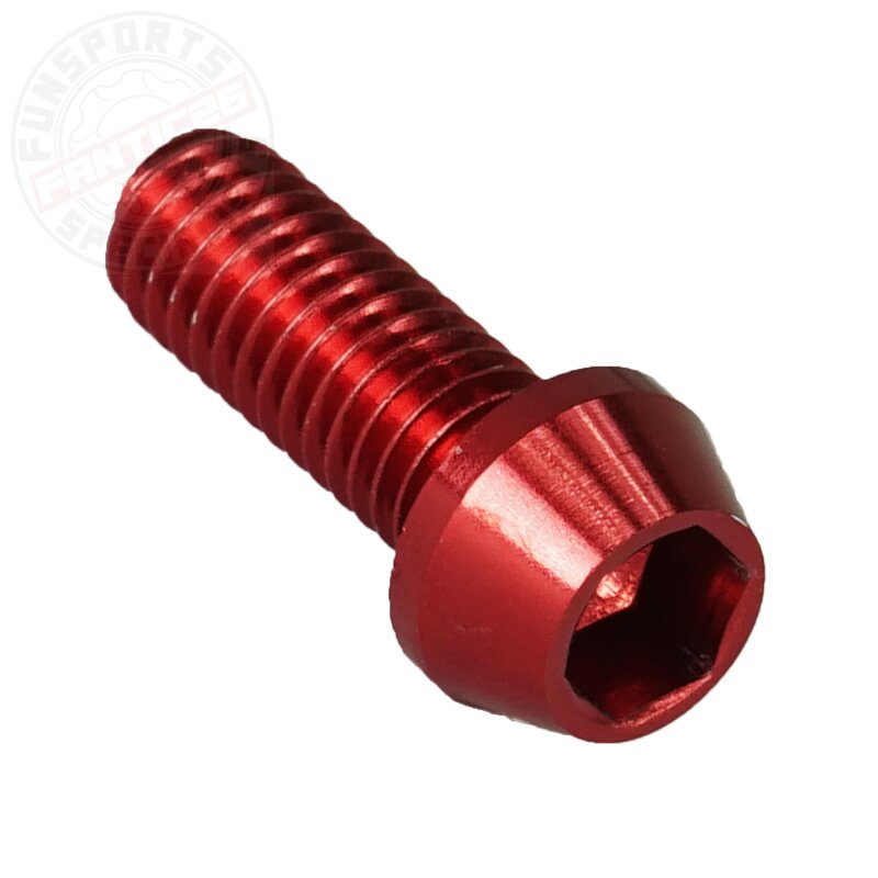 Aluschraube M6x18 konisch 5mm Innensechskant rot