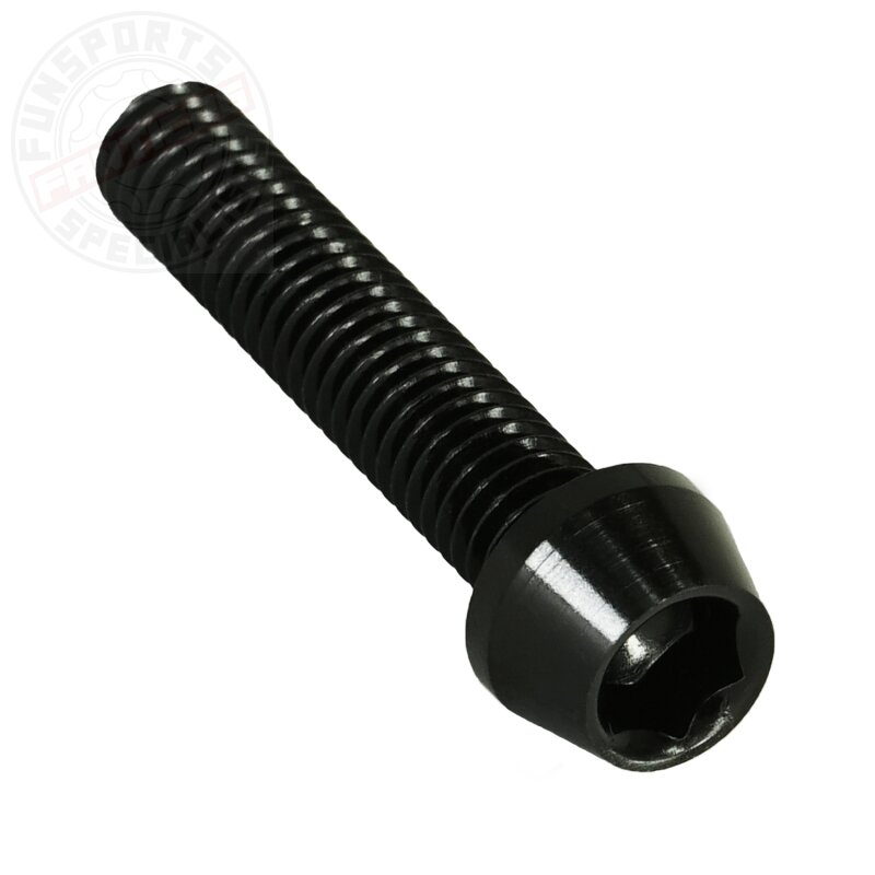 Aluschraube M6x30 konisch 5mm Innensechskant schwarz