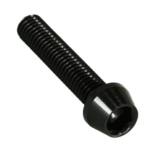 Aluschraube M6x30 konisch 5mm Innensechskant schwarz