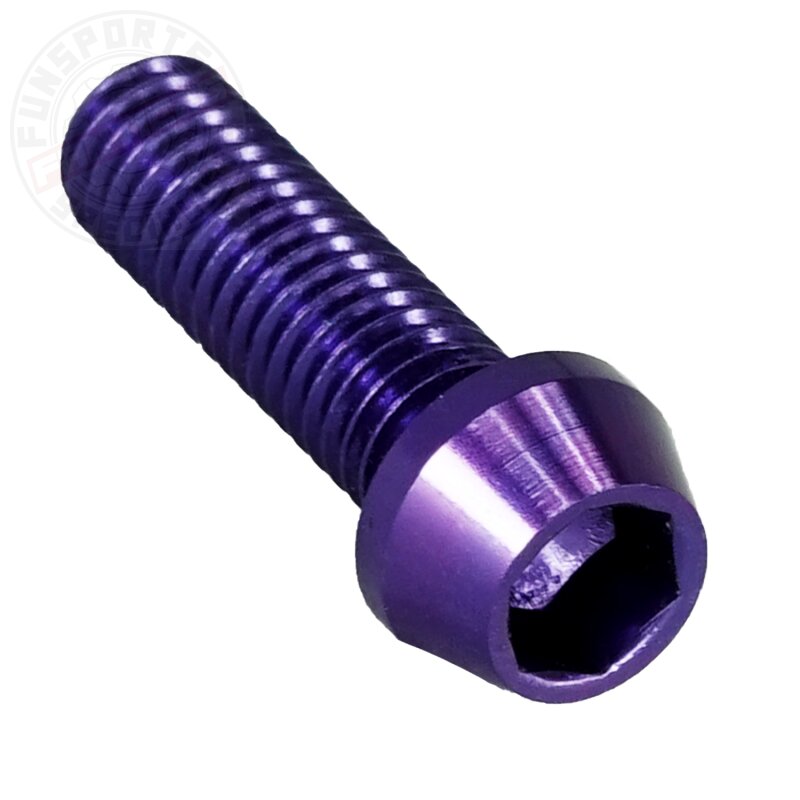 Aluschraube M6x20 konisch 5mm Innensechskant lila