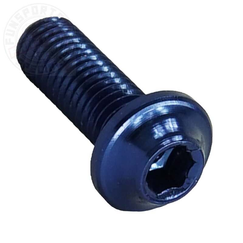 Alu M5x15 flanged Linsenkopfschraube Blau