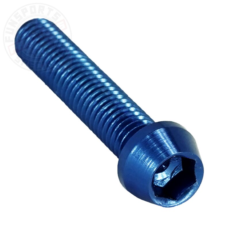 Aluschraube M6x35 konisch 5mm Innensechskant blau