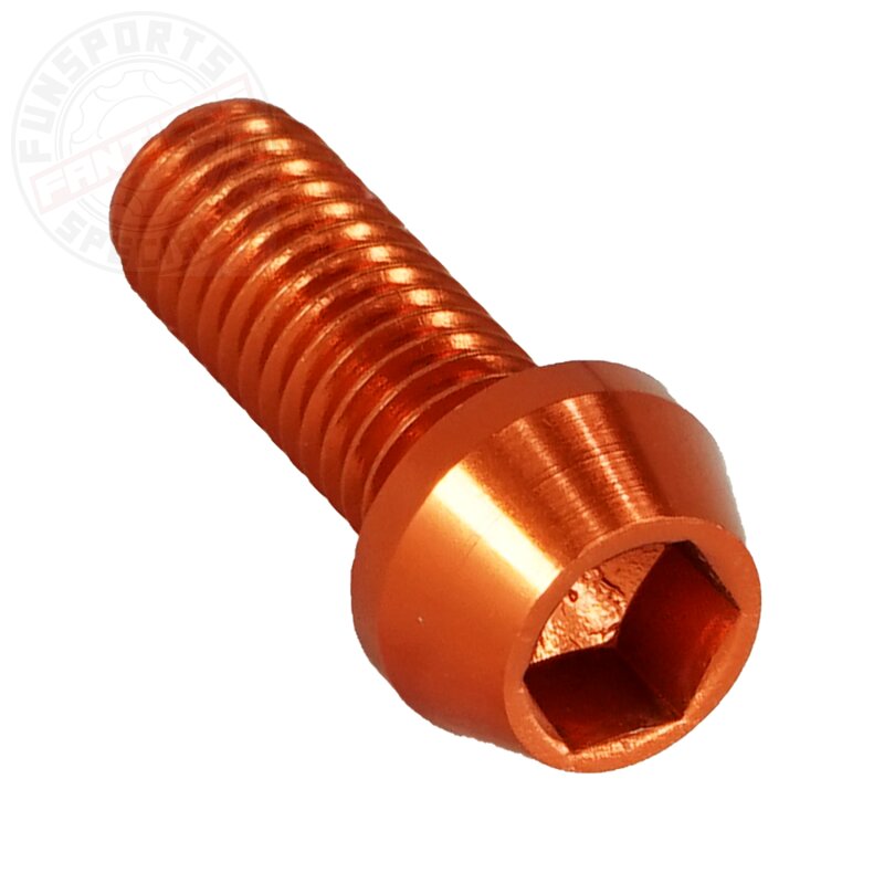 Aluschraube M6x16 konisch 5mm Innensechskant orange