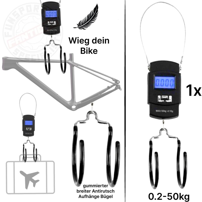 Hängewaage für Fahrrad wieg dein Bike Gepäck Kofferwaage 0,02kg - 50kg