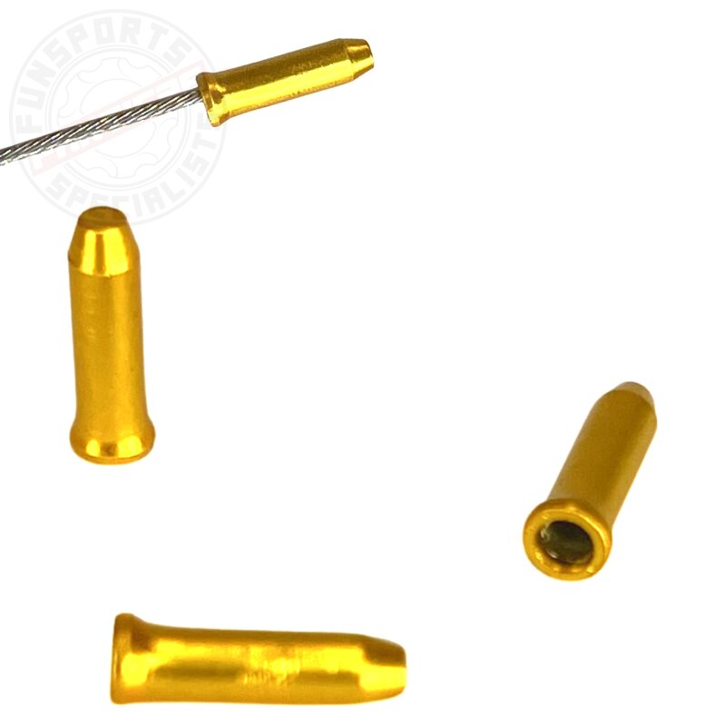 3x KCNC Schaltungszug Quetschnippel Gold