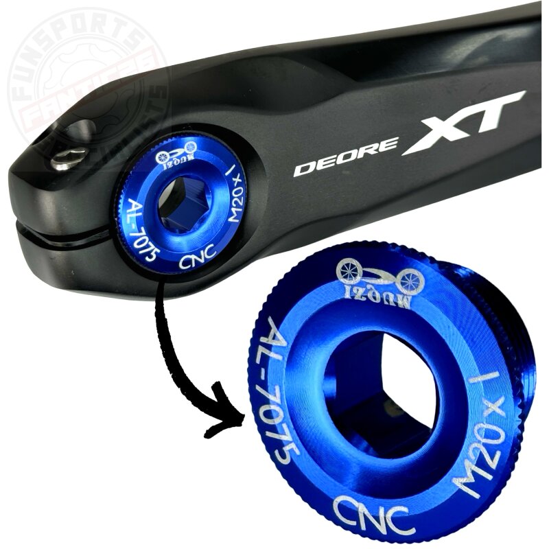 F26 M20x1 Kurbelschraube passend für Shimano Hollowtech II Blau