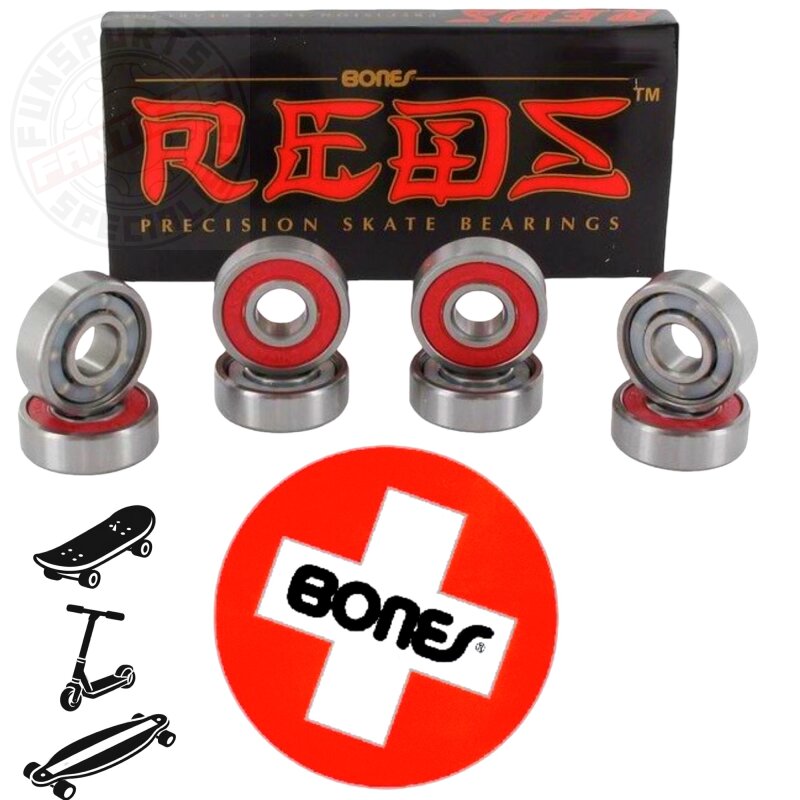 Bones REDS Bearings Kugellager Skateboard 608 (8er Pack)