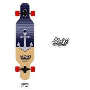 Aloiki Longboard drop through Rollbrett cruiser schwarz Blau  Fantic26 Skatetool 