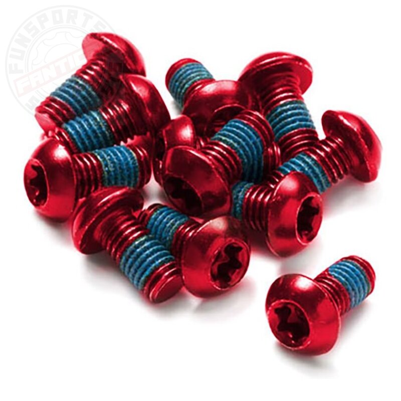 Reverse M5x10 Torx Bremsscheiben Disc Befestigungsschrauben (12er Set) rot