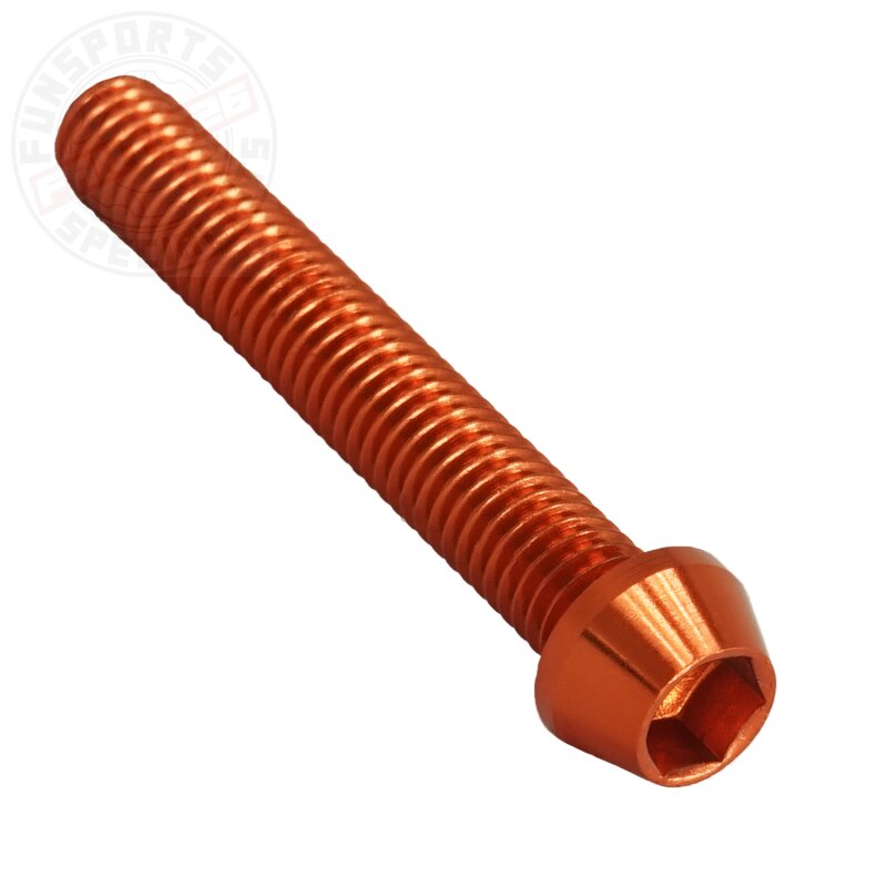 Aluschraube M5x35 konisch 4mm Innensechskant orange