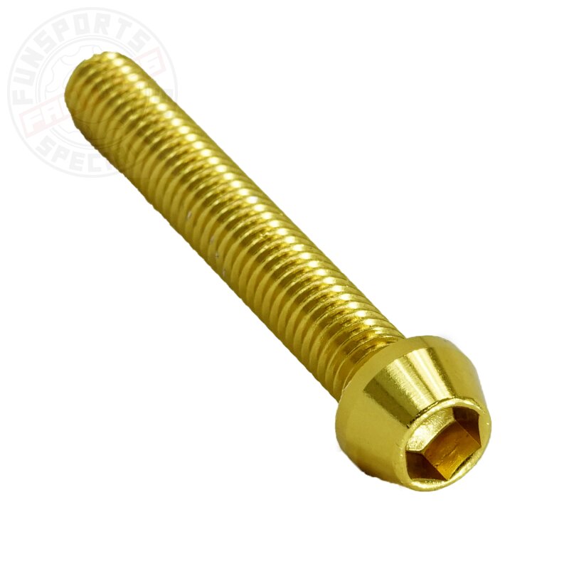Aluschraube M5x35 konisch 4mm Innensechskant gold