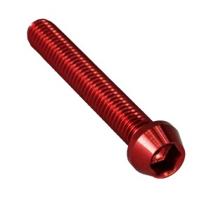 Aluschraube M5x35 konisch 4mm Innensechskant rot